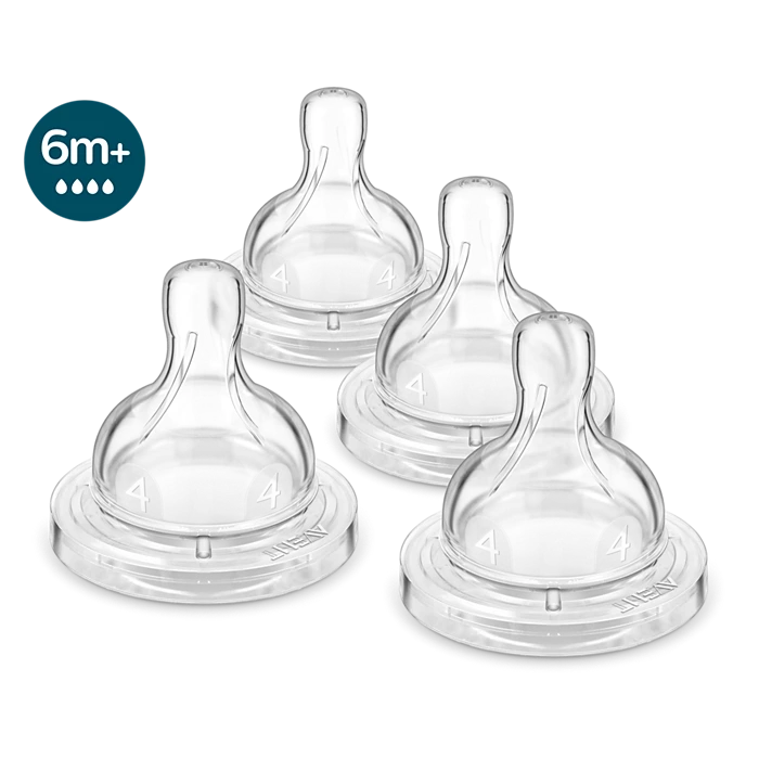 Anti-colic Baby Bottle Flow 4 Nipple, 2pk