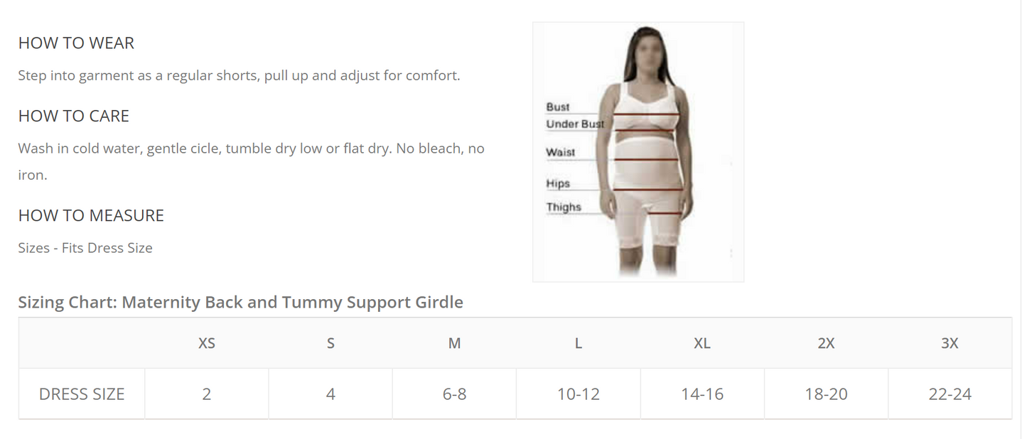 Maternity Back and Tummy Support Girdle with Varicosity Belt- 3780
