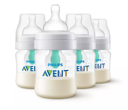 Anti-colic Baby Bottle With AirFree Vent, 4oz, 3pk, Clear