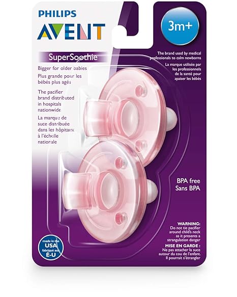 Soothie 3-18 months, pink/pink, 2 pack