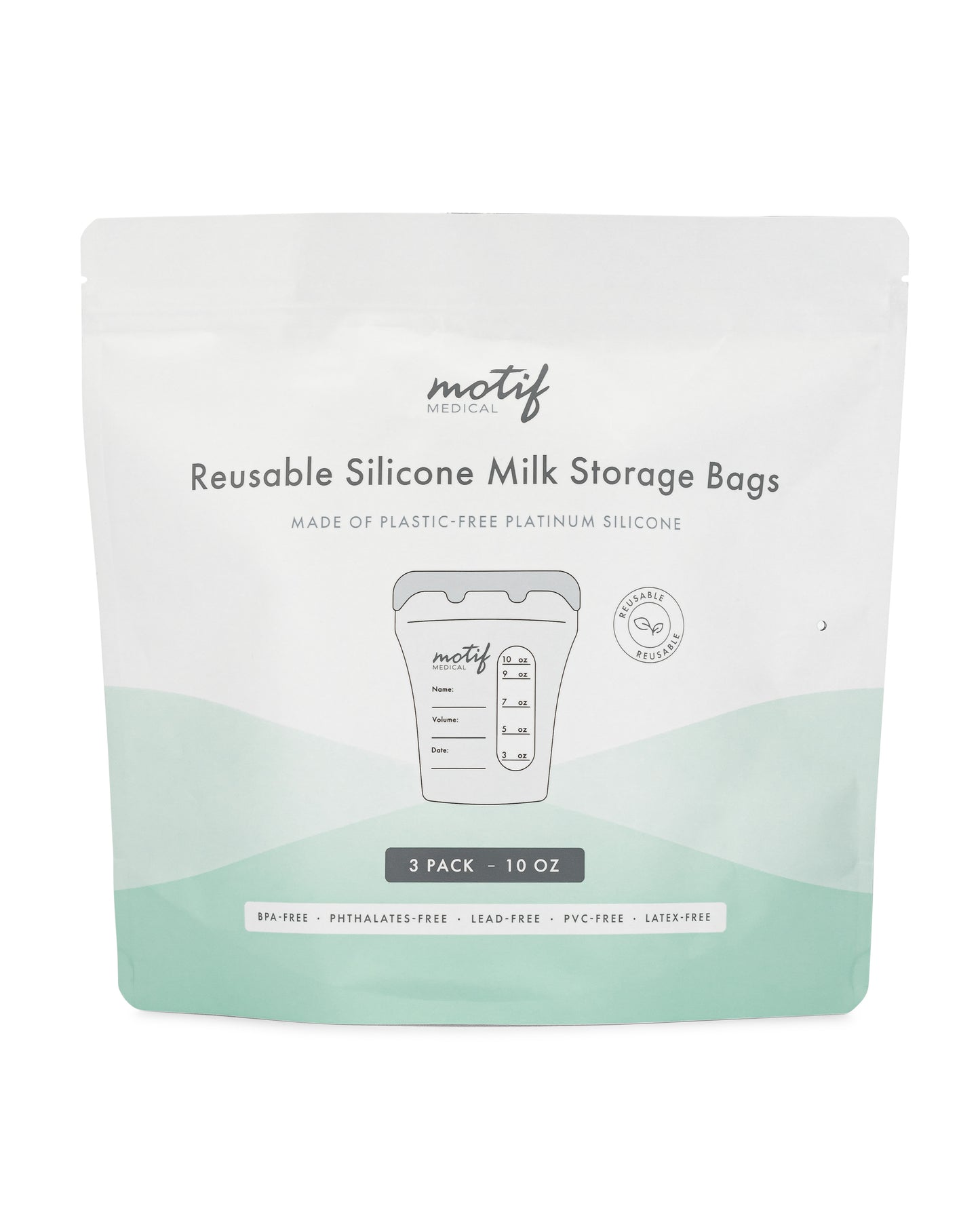 Motif Reusable Silicone Milk Storage bags 3 ct