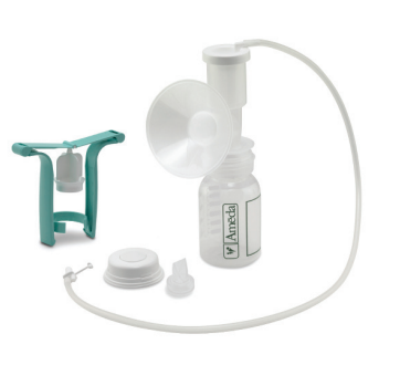 Single Universal HygieniKit Milk Collection System with One-Hand Breast Pump Adapter