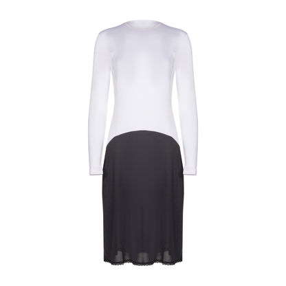 Nursing Long Sleeve Shell Slip With Zippers, Viscose Top Nylon Bottom- FK315