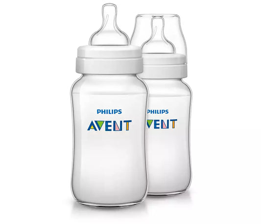 Anti-colic Baby Bottles, 11oz, 2pk, Clear