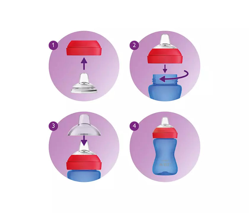 My Grippy Spout Cup, Pink/Purple, 10oz, 2pk