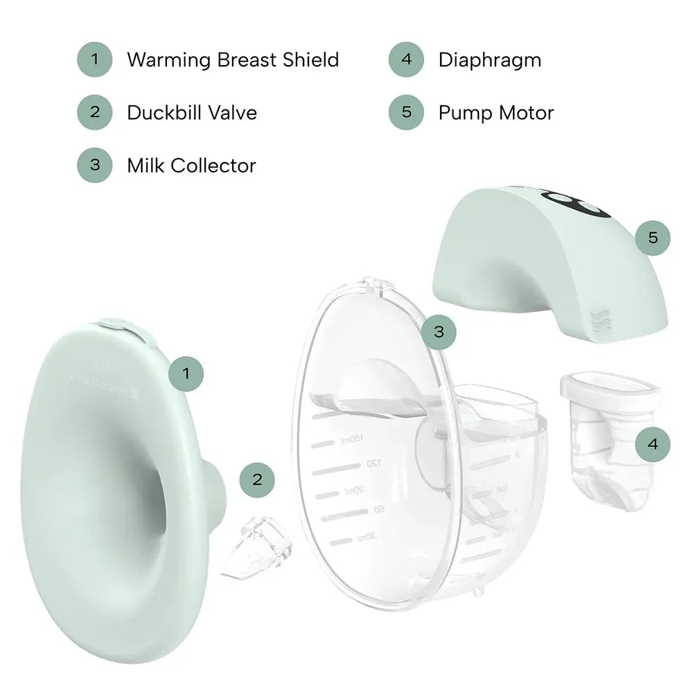 Zomee Mother's Nature W1 Warming  Wearable Breastpump
